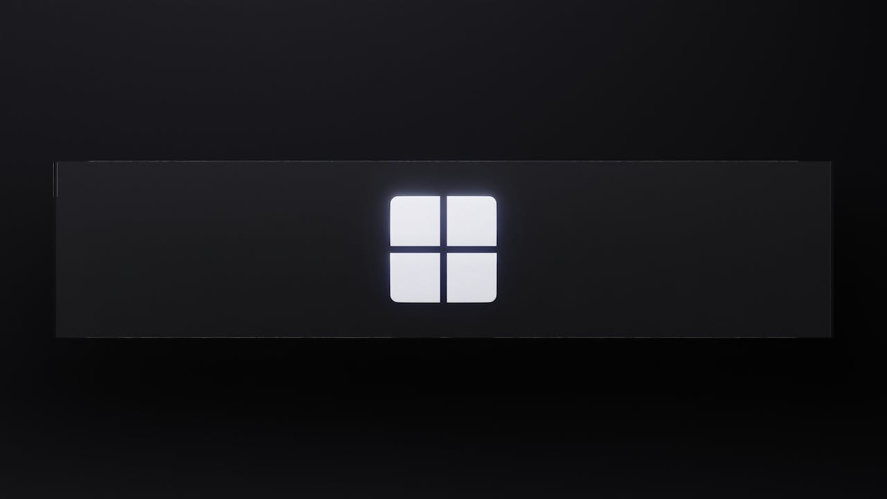 Ein schwarzes Paket mit einem weißen Windows-Logo in der Mitte.